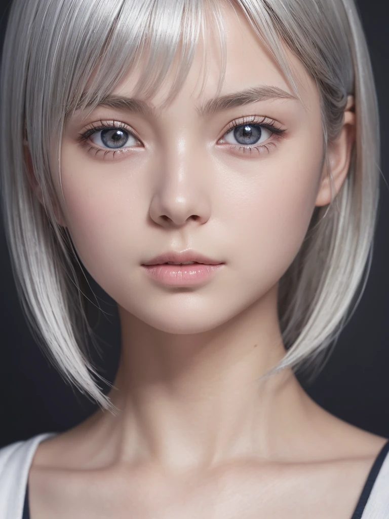 Photorealistic One Girl, Very detailed顔,Beautifully detailed eyes,Natural platinum silver hair,Short Hair,Droopy eyes,Nordic beauty, high quality, 最high quality, 8k, Ultra-realistic, Very detailed, High resolution, masterpiece,(Japanese junior high school girls' uniforms:2.0),Browsing Caution,Correct human anatomy,(Ultra cute beautiful Japanese girl:1.75),(Cute Smile:2.0),Large, clear, pale blue eyes,Balanced Eyes,Translucent white skin,photoRealistic, 8k, Very detailed, masterpiece, Realistic, Vibrant colors, Beautiful attention to detail, Beautiful lip detail, Very detailed顔, Intricate details, hyper Realistic, Cinema Lighting, Dramatic Shadows, A wonderful composition, Tense atmosphere, Very detailed肌, Exquisite facial features, Volumetric lighting, Ray-Traced Global Illumination, Physically Based Rendering, Professional Digital Art,High resolution修正,(Sexual climax:1.5)
