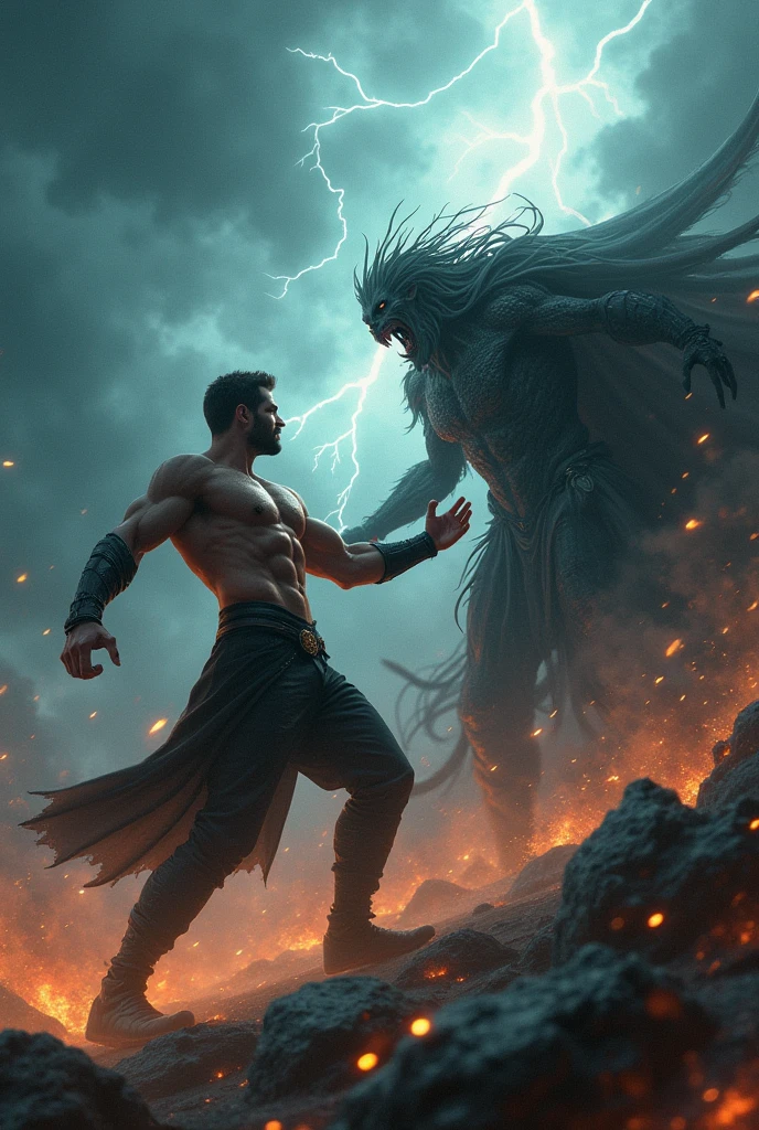 Good man defeating an evil man