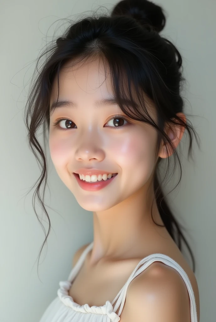 generates a realistic photo of a very cute Korean teenage girl

