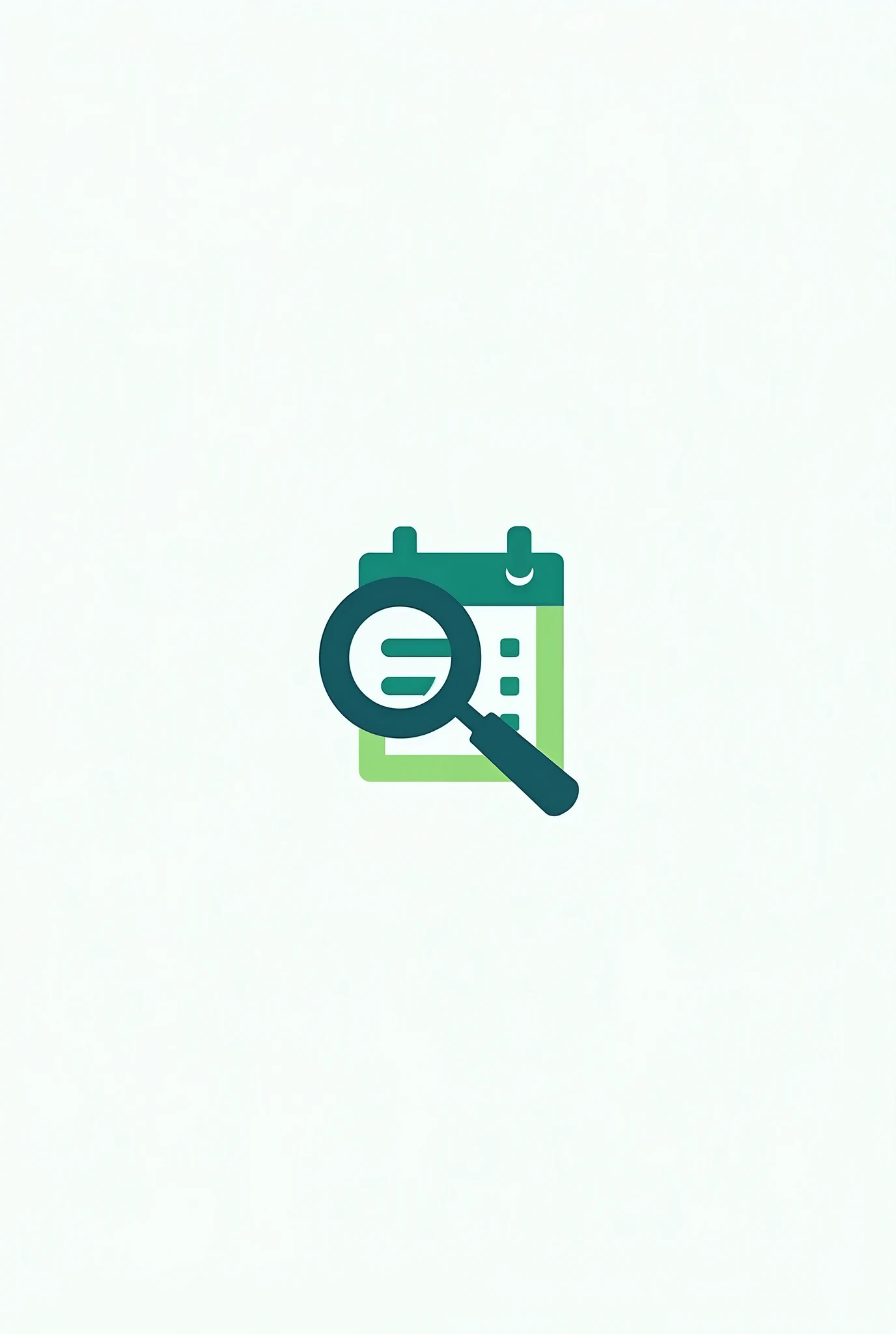 A logo template for a offers page Create a vector logo of a magnifying glass icon. Adjust the size and position to make it stand out.
Add a small calendar integrated into the magnifying glass icon. Make sure the calendar is subtle and doesn't overwhelm the design..
Apply blue color to magnifying glass icon to convey trust.
Use green on the calendar to represent offers.
Add pops of orange to your design to highlight important elements and draw attention..
Typography:
Select a clean, modern font. "Findings" choose a bold font and to "DayWeb", a simpler source.
Insert text into the design. Posicione “Findings” e “DayWeb” de forma equilibrada com o ícone.
Final Adjustments:
Ensure the design is clear and readable at different sizes.
Adjust the spacing and alignment of elements for a harmonious look.
