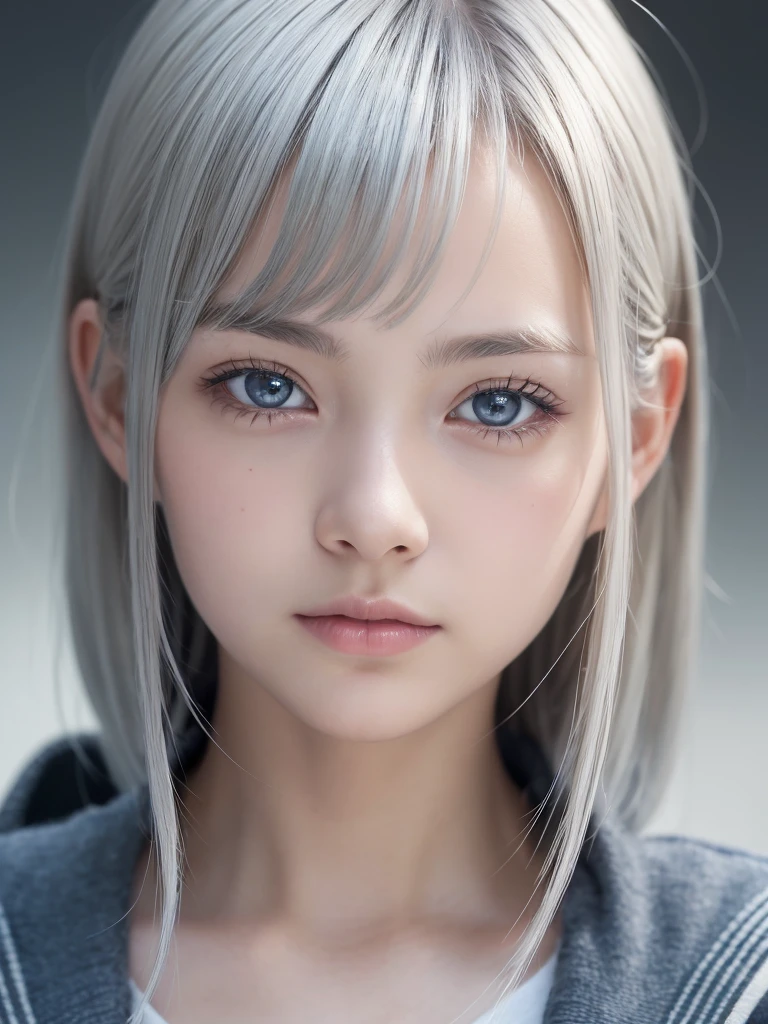 Photorealistic One Girl, Very detailed顔,Beautifully detailed eyes,Natural platinum silver hair,Short Hair,Droopy eyes,Nordic beauty, high quality, 最high quality, 8k, Ultra-realistic, Very detailed, High resolution, masterpiece,(Japanese  high school&#39; uniforms:2.0),Browsing Caution,Correct human anatomy,(Ultra cute beautiful Japanese girl:1.75),(smile:2.0),Large, clear, pale blue eyes,Balanced Eyes,Translucent white skin,photoRealistic, 8k, Very detailed, masterpiece, Realistic, Vibrant colors, Beautiful attention to detail, Beautiful lip detail, Very detailed顔, Intricate details, hyper Realistic, Cinema Lighting, Dramatic Shadows, A wonderful composition, Tense atmosphere, Very detailed肌, Exquisite facial features, Volumetric lighting, Ray-Traced Global Illumination, Physically Based Rendering, Professional Digital Art,High resolution修正,(Sexual climax:1.5)