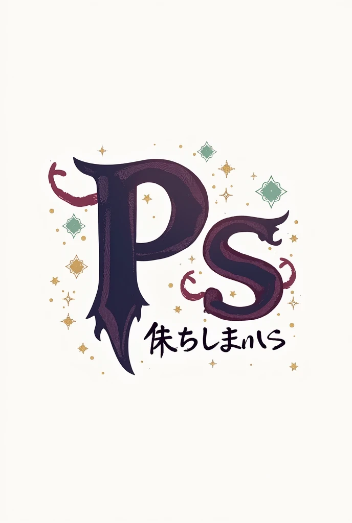 A logo/photo for Instagram with lyrics (PS) with anime design but only with the letters (PS)