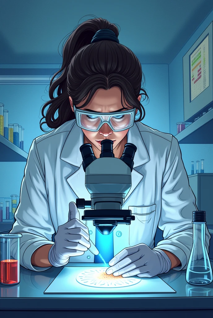 Create an easy drawing of a forensic genetics scientist