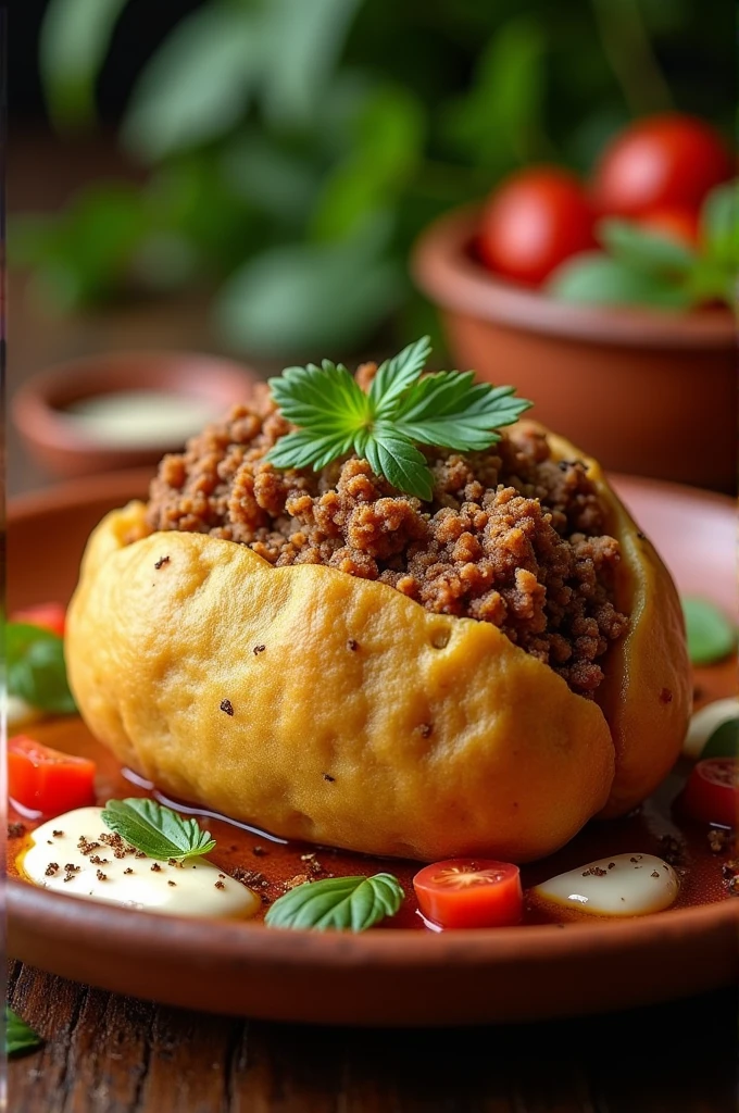 Peruvian food dish stuffed potato