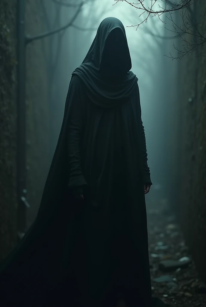 With a covered face