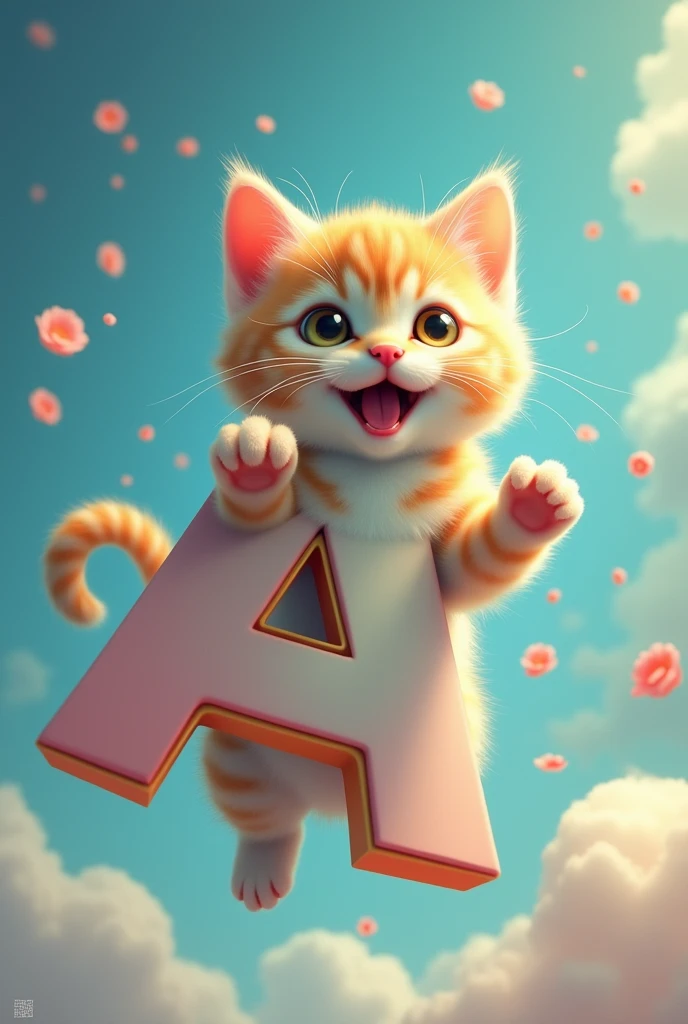 Letter A with Helium kitty