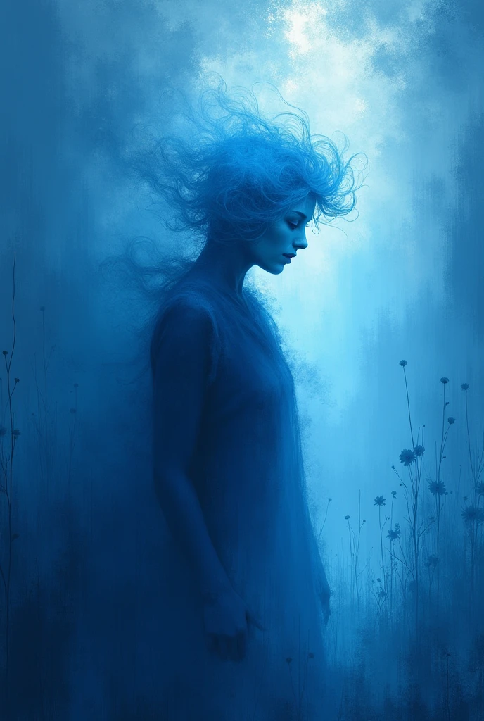 An image that can stimulate the mental process with different shades of blue
