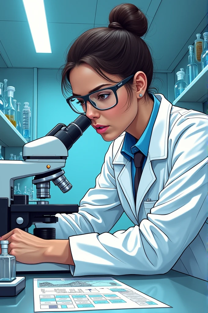 Create an easy drawing of a forensic genetics scientist
