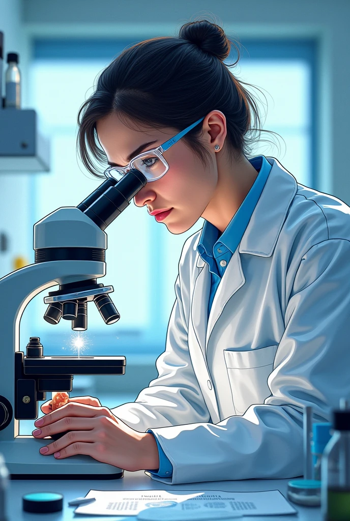 Create an easy drawing of a forensic genetics scientist