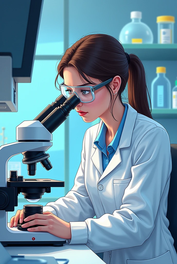 Create an easy drawing of a forensic genetics scientist