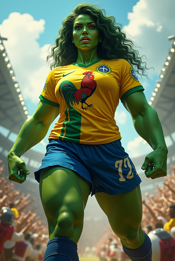 She Hulk with the rooster shirt, Brazilian football club