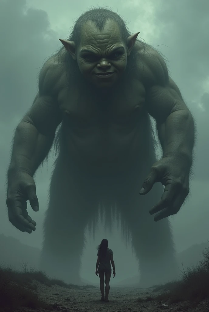 Giant child crushing a person