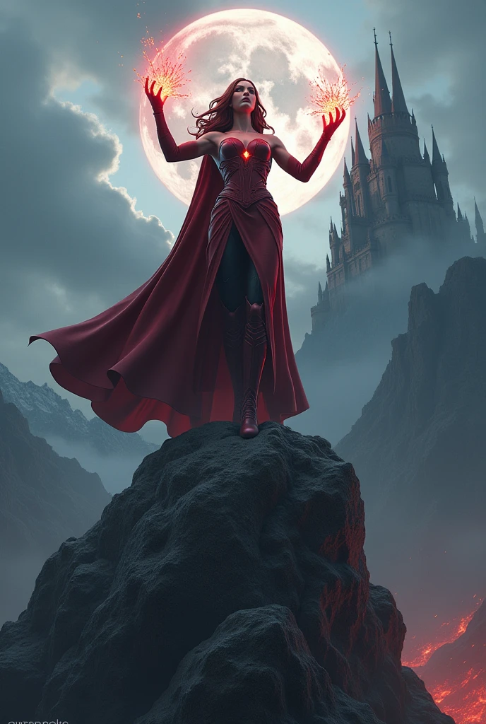 Mount wundagore and the scarlet witch statue the darkhold castle 