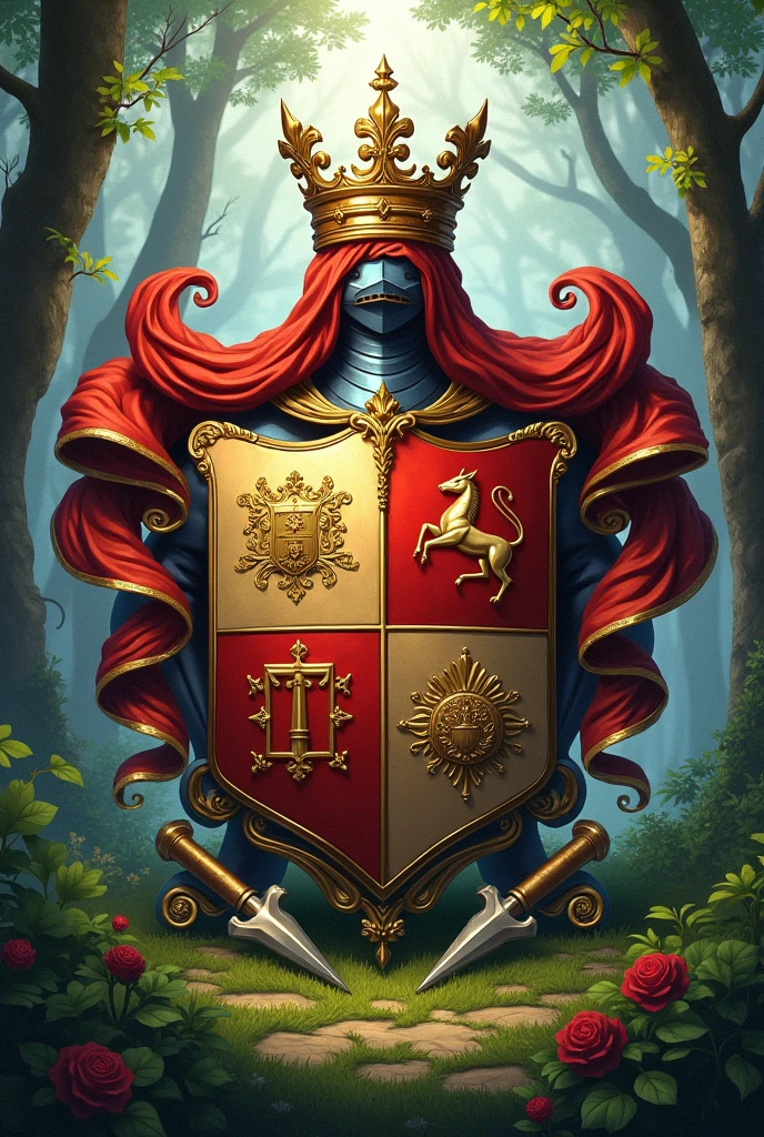 Coat of arms of the family name "Vilchis" 
