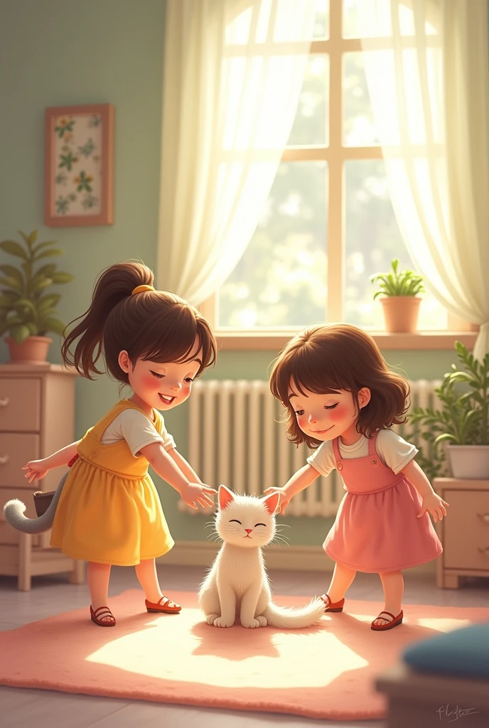 Créer moi trois soeurs avec un chat 