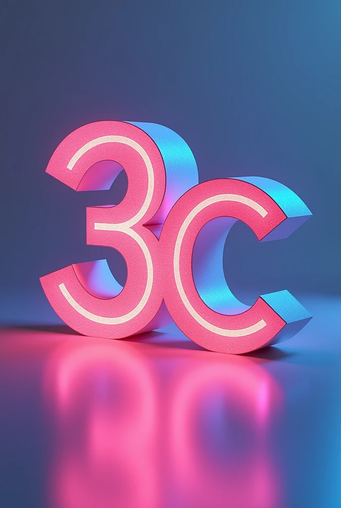 I want an image for a profile where it has the letter "3c" be pretty in the middle and big and a very pretty color