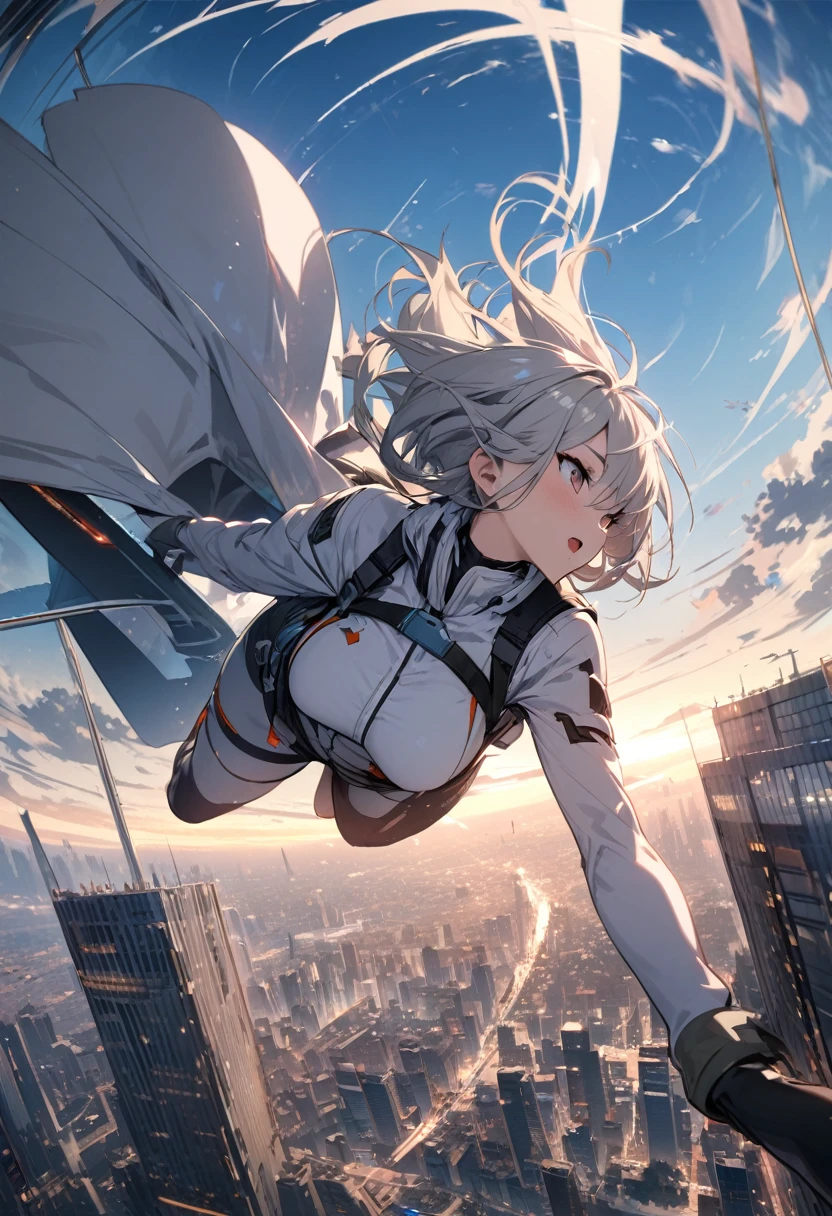 Vertical, sky scraper, zero gravity, city, masterpiece