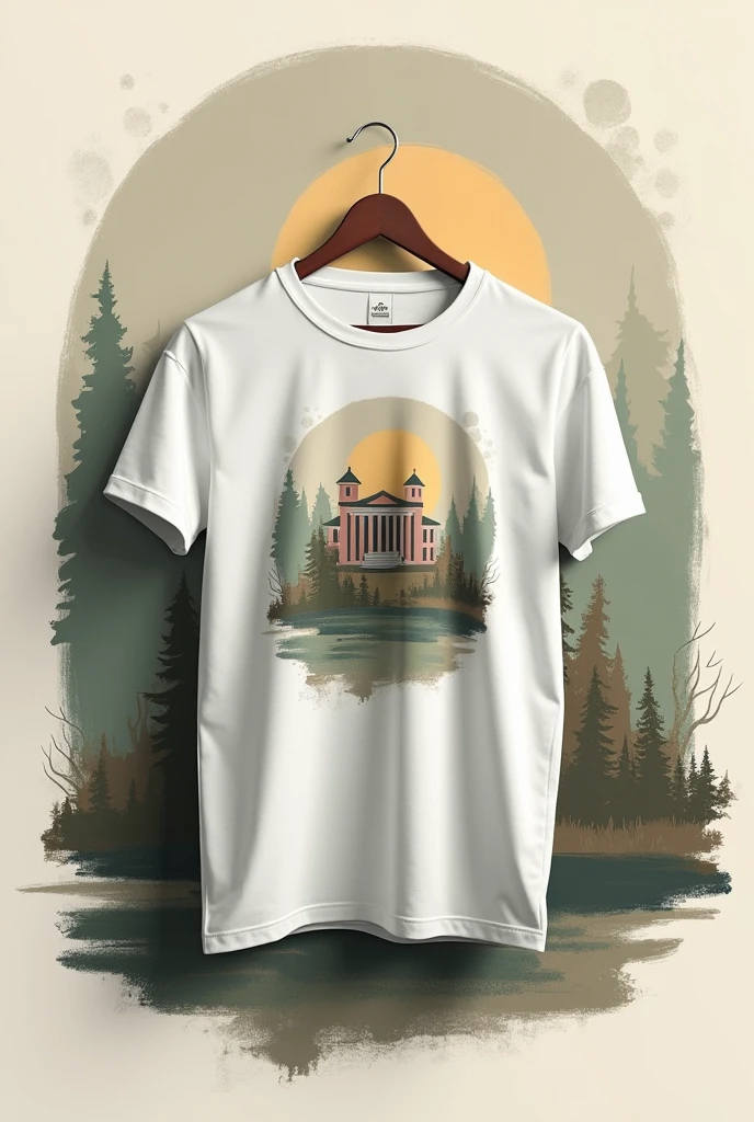 Create a school promotion t-shirt, that has a mix of dull and not very bright colors.