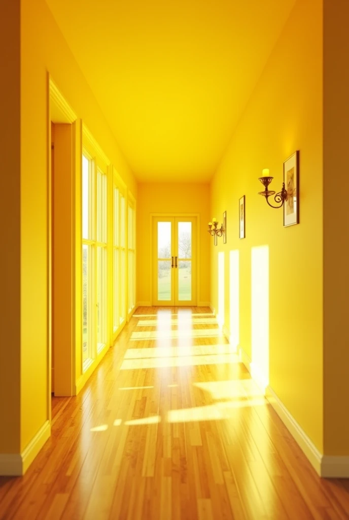 A yellow hallway