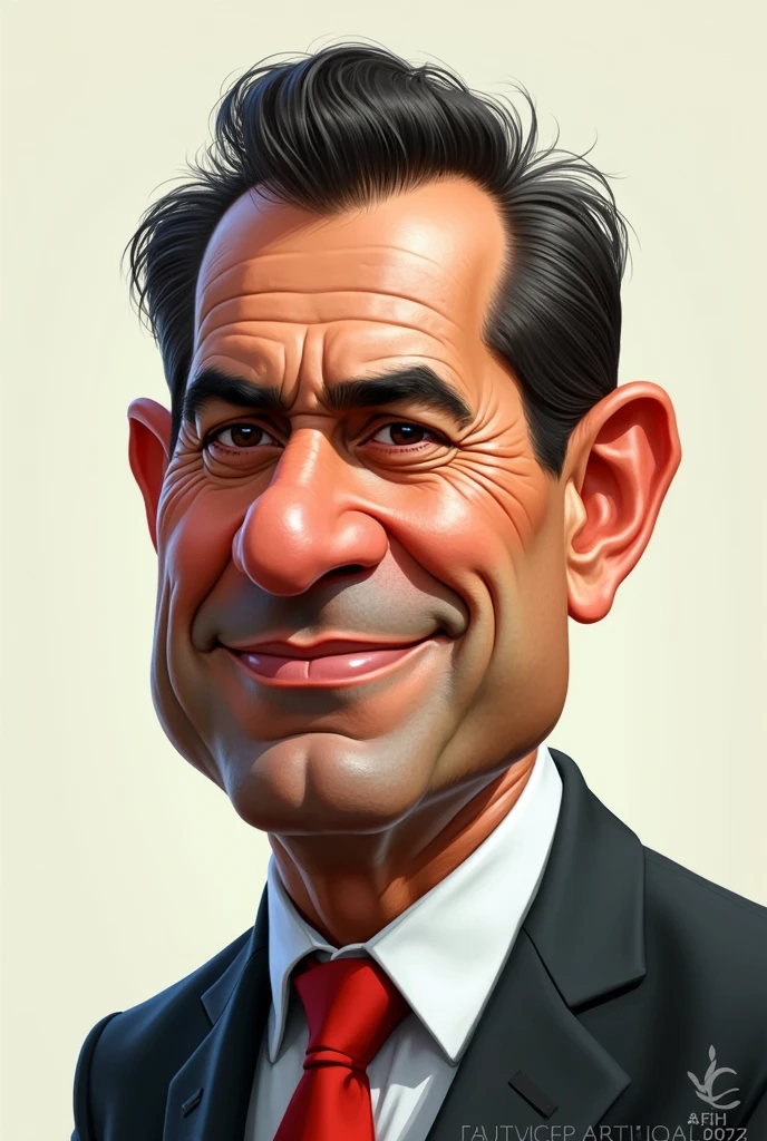 Make a caricature of the governor of Santa Cruz-Bolivia Luis Fernando Camacho