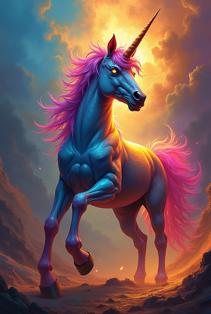 Colorful Angry Unicorn