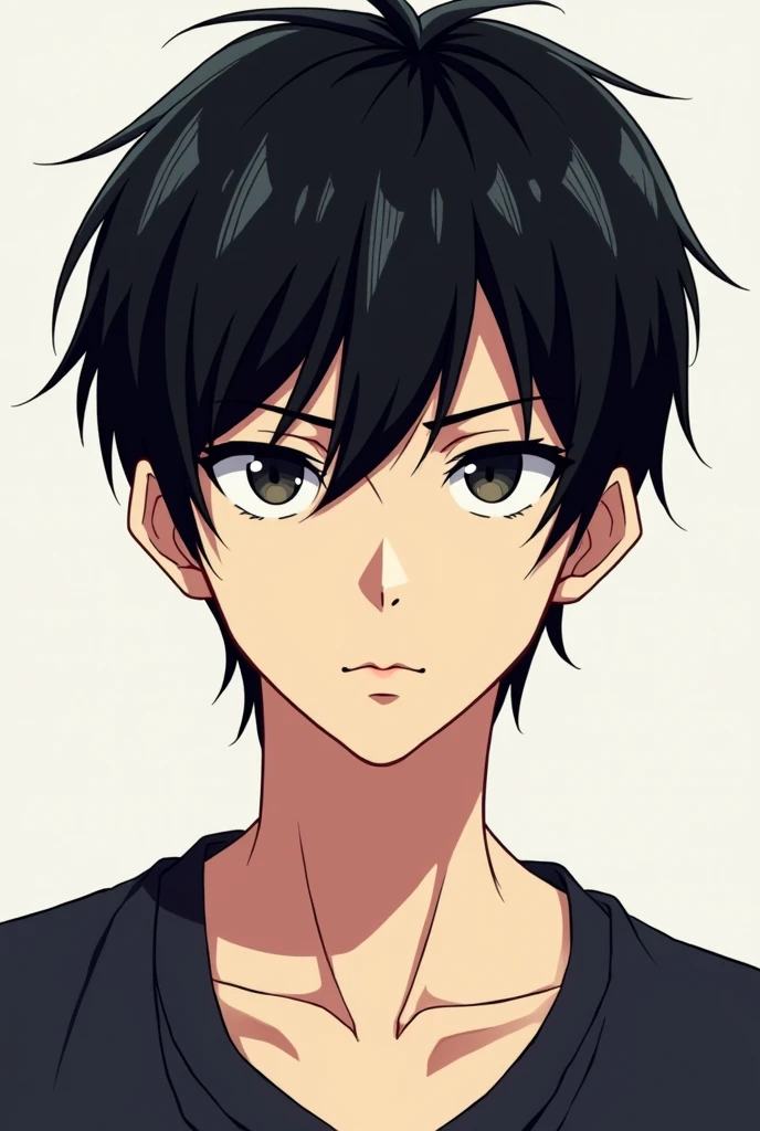 japanese guy  black hair style manga
