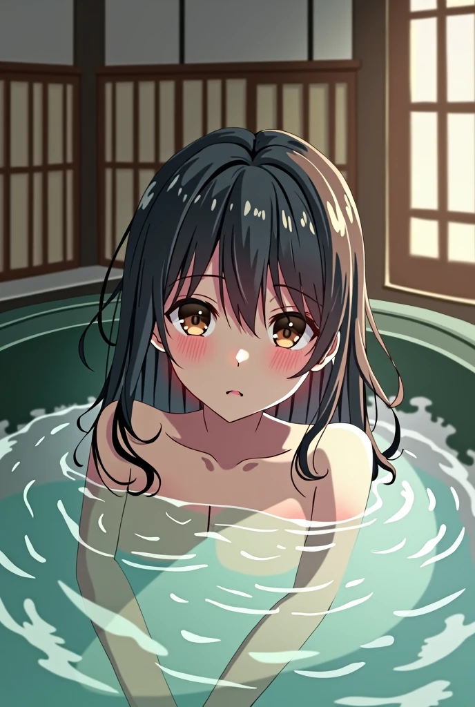 anime girl bathing