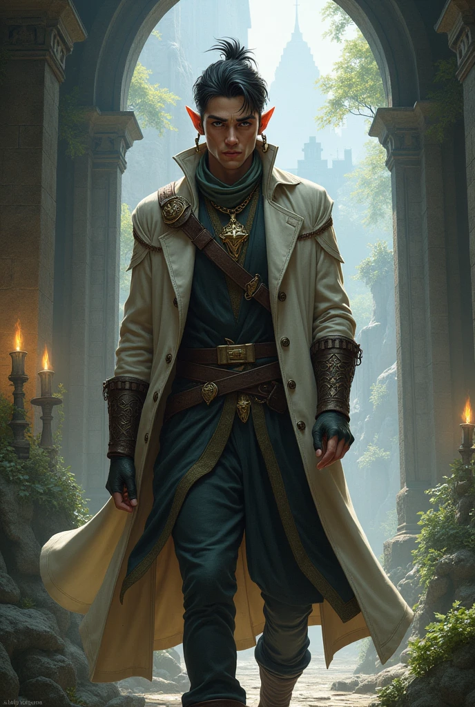 Male Half-Elf Investigator RPG.