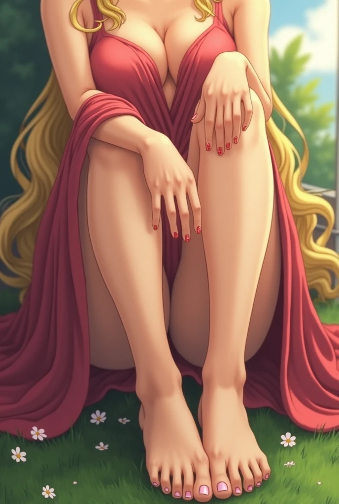  Lucy Heartfilia from Fairy Tail who show her french pedicured feet