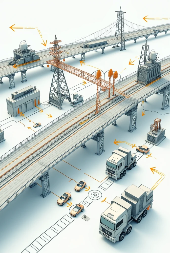Create an image of a way to harness the energy these resources produce, They have to make a brief explanation and a drawing based on the following codes/scheme: 

[machinery/traffic/Bridge]
          |
          
[Piezoelectric Sensor] ---> [Energy Converter] ---> [energy storage]
                                                        |
                                                        
                                          [Power Distribution]