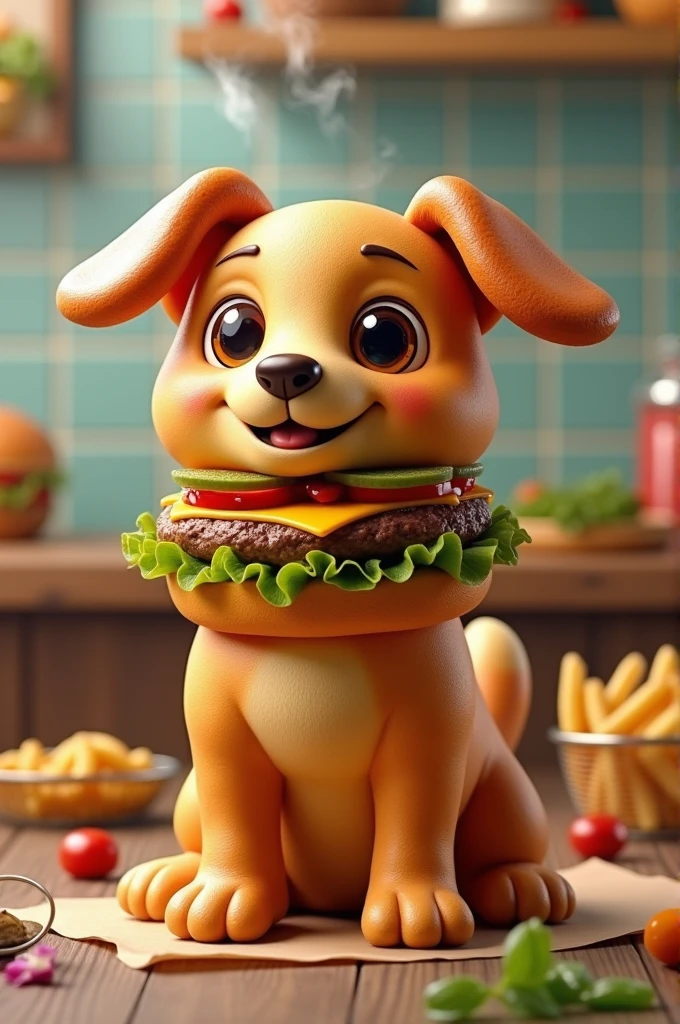 Create a hamburger dog