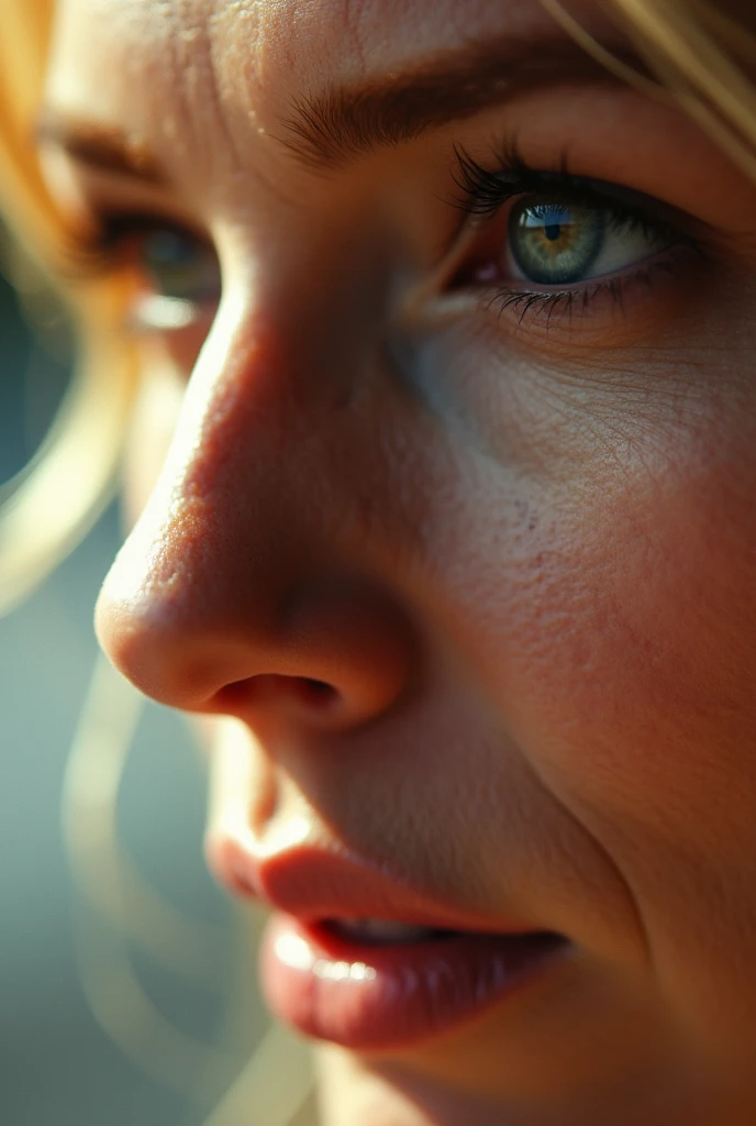 Create a close up Nicole Kidman's nose taken using a Canon EOS R camera with a 50mm f/1.8 lens, f/2.2 aperture, shutter speed 1/200s, ISO 100 and natural light, Full Body, Hyper Realistic Photography, Cinematic, Cinema, Hyperdetail, UHD, Color Correction, hdr, color grading, hyper realistic CG animation –ar 4:5 –upbeta –q 2 –v 5