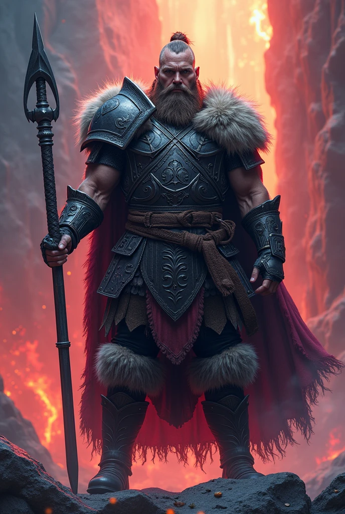 Create an image that can inspire confidence with reddish tones with a subtle mix of blue and pink tones with a Viking warrior






