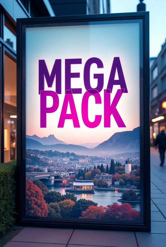 uma placa escrita: Mega pack with all the photos on the page