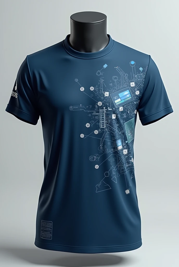 create a uniform for the systems analysis and development course, put some design on the shirt about this theme