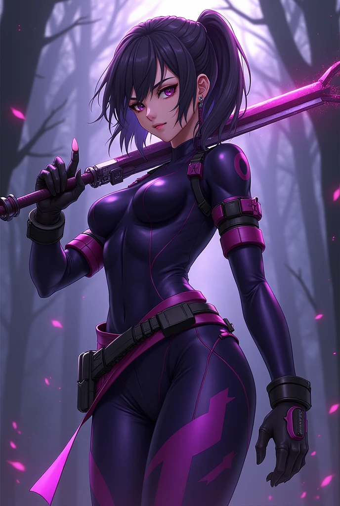 anime girl whyhunter twitch purple and black