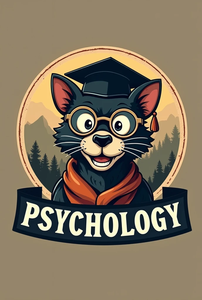 Create an academic Psychology logo with the Tasmania character 