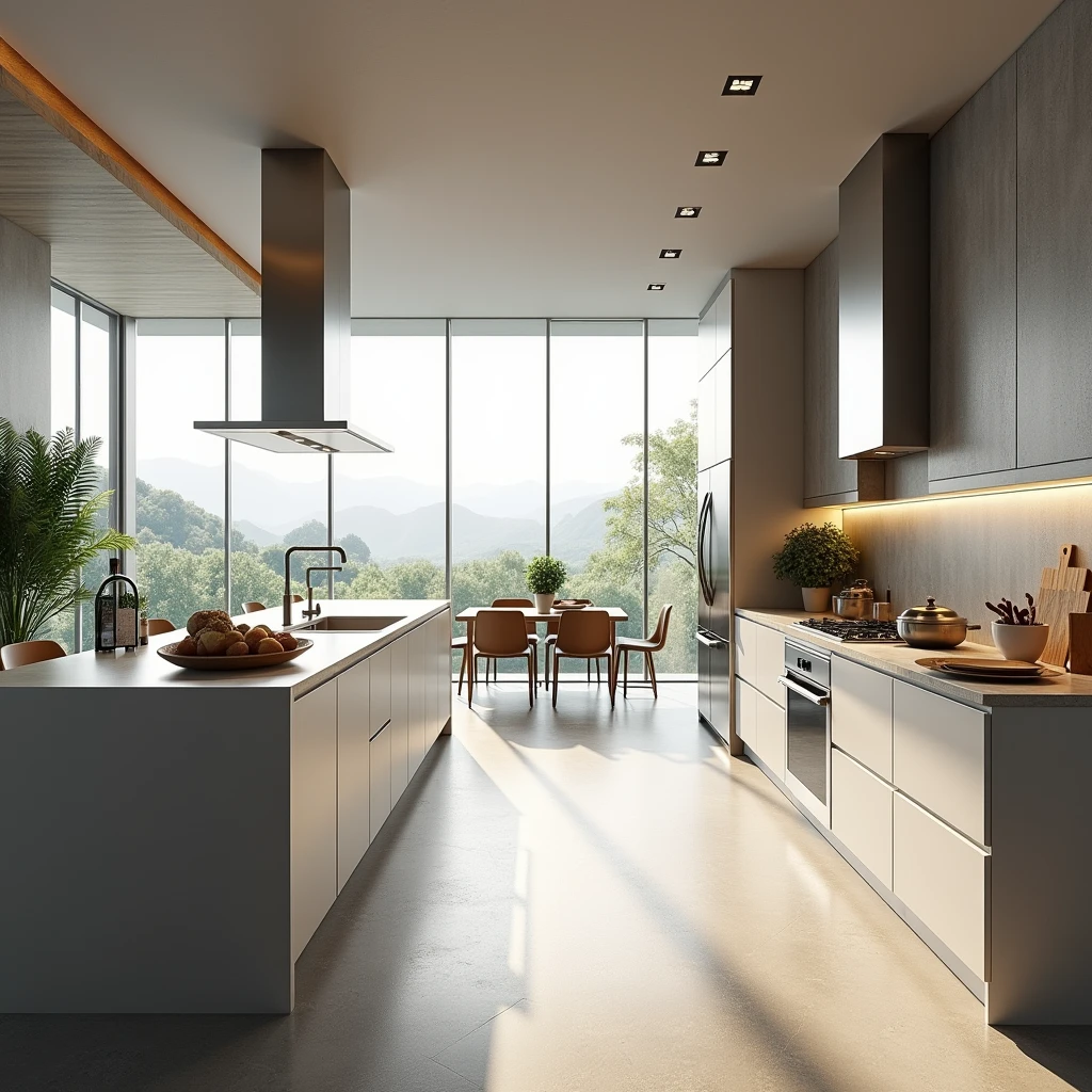 Kitchen contemporany ,ultra-realista , 8k