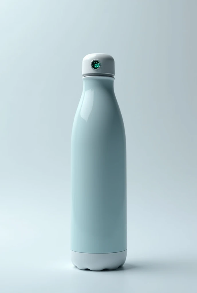  a water bottle with a small microchip in its lid that serves as a filter that modifies the water, AND NO BACKGROUND.
A part of the page contains the following text: Vitality is a new type of purified water that combines advanced technology and essential nutrients to offer superior hydration.. It is the first water on the market that adapts its composition to the individual needs of each person., thanks to a biodegradable microchip embedded in each bottle, 
