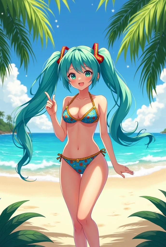Brazilian Miku on the beach