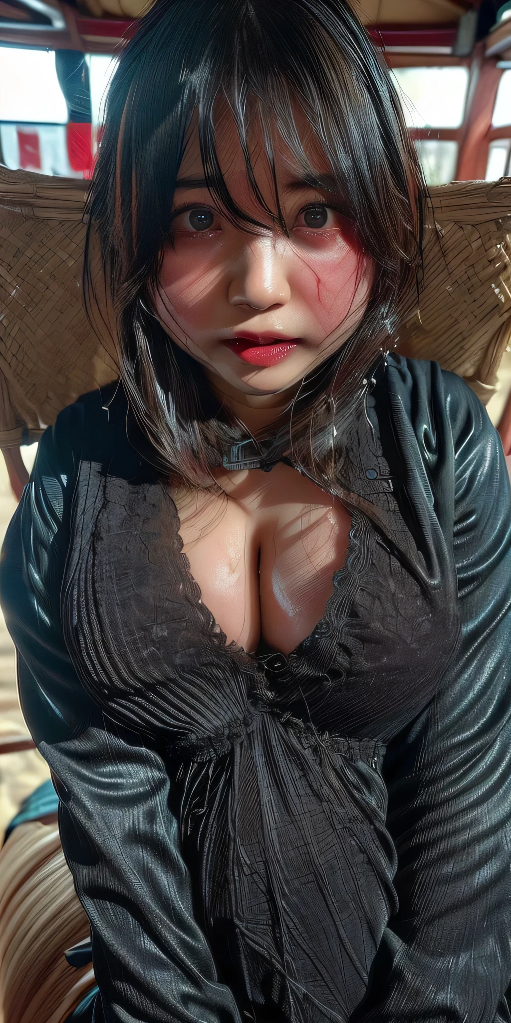 ((The most beautiful mother in Japan))、((sexly))((Sex Education Mom))((sexlyすぎるママ))、((Big breasts that are too big and a little saggy))、((Very soft breasts))、((Smooth Bob Hair))((Wearing a lewd shiny micro bikini))((Perfect body))、((クールな顔立ちにピュアでsexlyな表情))、((A motherly face))、((Sweaty body))((涙とsexlyな目))、((Bask in the sunlight))、((Beach background))((Everything is full of sex appeal))、((Sweat makes the skin oily and shiny.))、((Realistic mommy boobs))、((Sweaty, shiny skin))、((超弩級のsexly身体))((sexly雰囲気の写真))、((Sweat is running down her cleavage))、、((Plumplung))((Breasts that you want to suck))、((Staring at the camera with a shy and confused look))、((The shape of the female genitalia is clearly visible))、((Her face after being violently raped by her son:1.65))