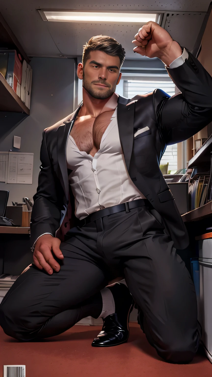 30-year-old German man, thin and strong, Slim and strong businessman making sexy poses, desk, tenebrosa, arms, Diffuse, burlas, !Magazine Cover Award Winners!muscle, hair on the chest, bonitas,(perfect !)Bblack hair! mature man! 4!black formal suit! formal shoes and socks, muscle, hair on the chest, bonitas, !shorth hair!kneel! Lift your hips! rear view!