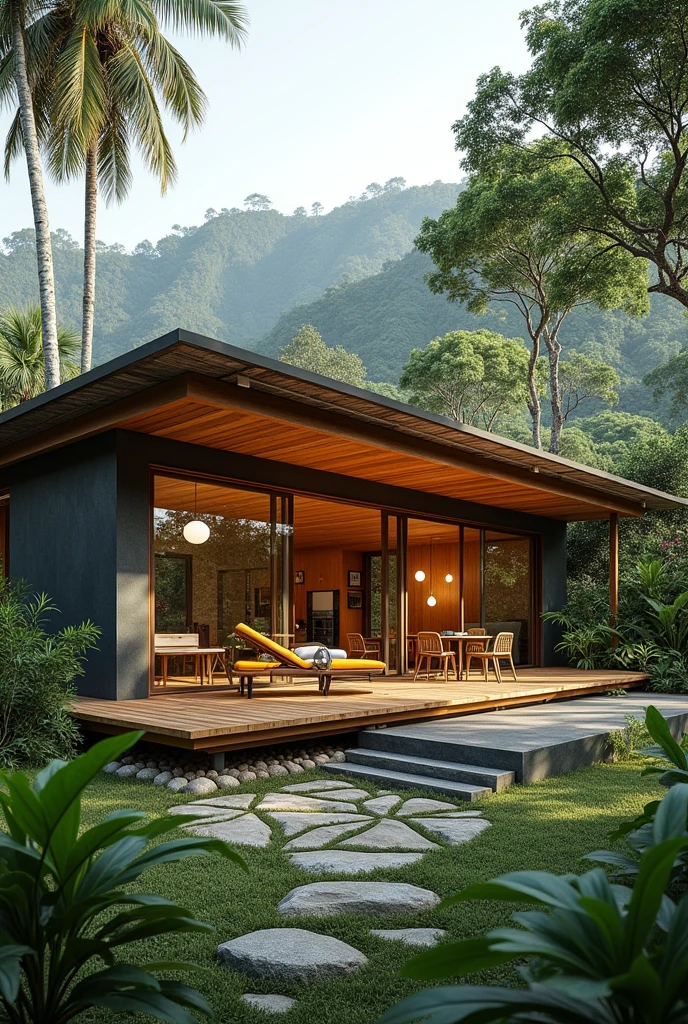 a cozy brazilian house, that meets the principles of environmental partners. well ventilated, good lighting with clean energy, 