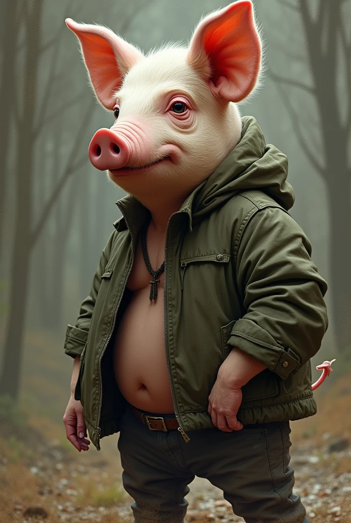 Crea a John Pork
( John Pork is a humanoid with a pig face but looks very human-like.)