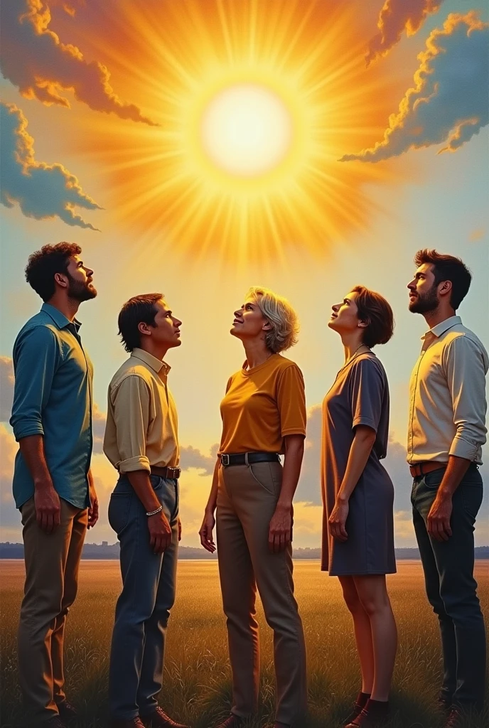 Mural the 5 man look at trhe sun