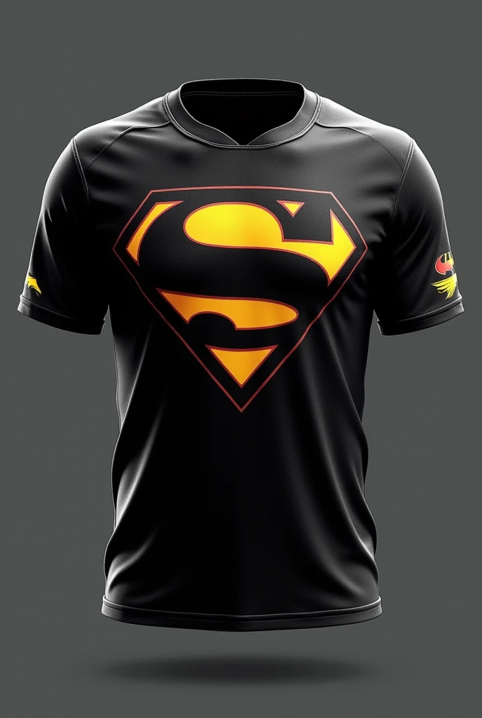 Create an indoor game jersey with the following elements Black on Teen Titans, minimal details of the shirt sleeve, with the color of the characters
