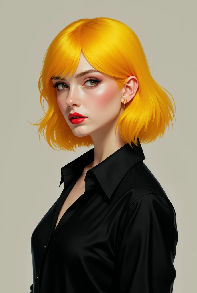 Female character yellow hair black shirt