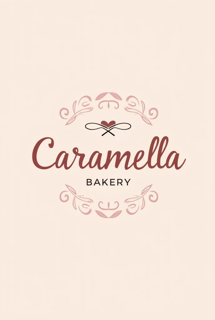 Logo for a modern bakery with pink colors, brown and white whose name is caramella 
