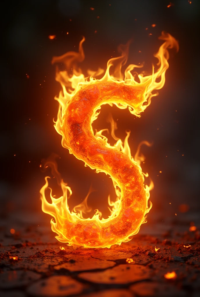The letter there in the shape of a flame of fire