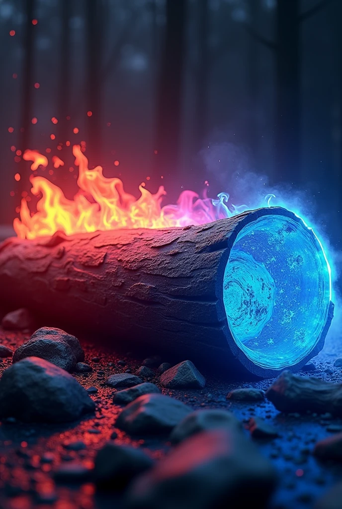 Create a log named SPEED FIRE with red and blue colours